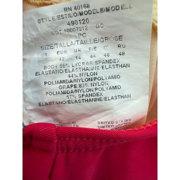 Miraclesuit One-Piece Red Square-neck Swimsuit Underwire Tummy Control Size 12 - Picture 5 of 5